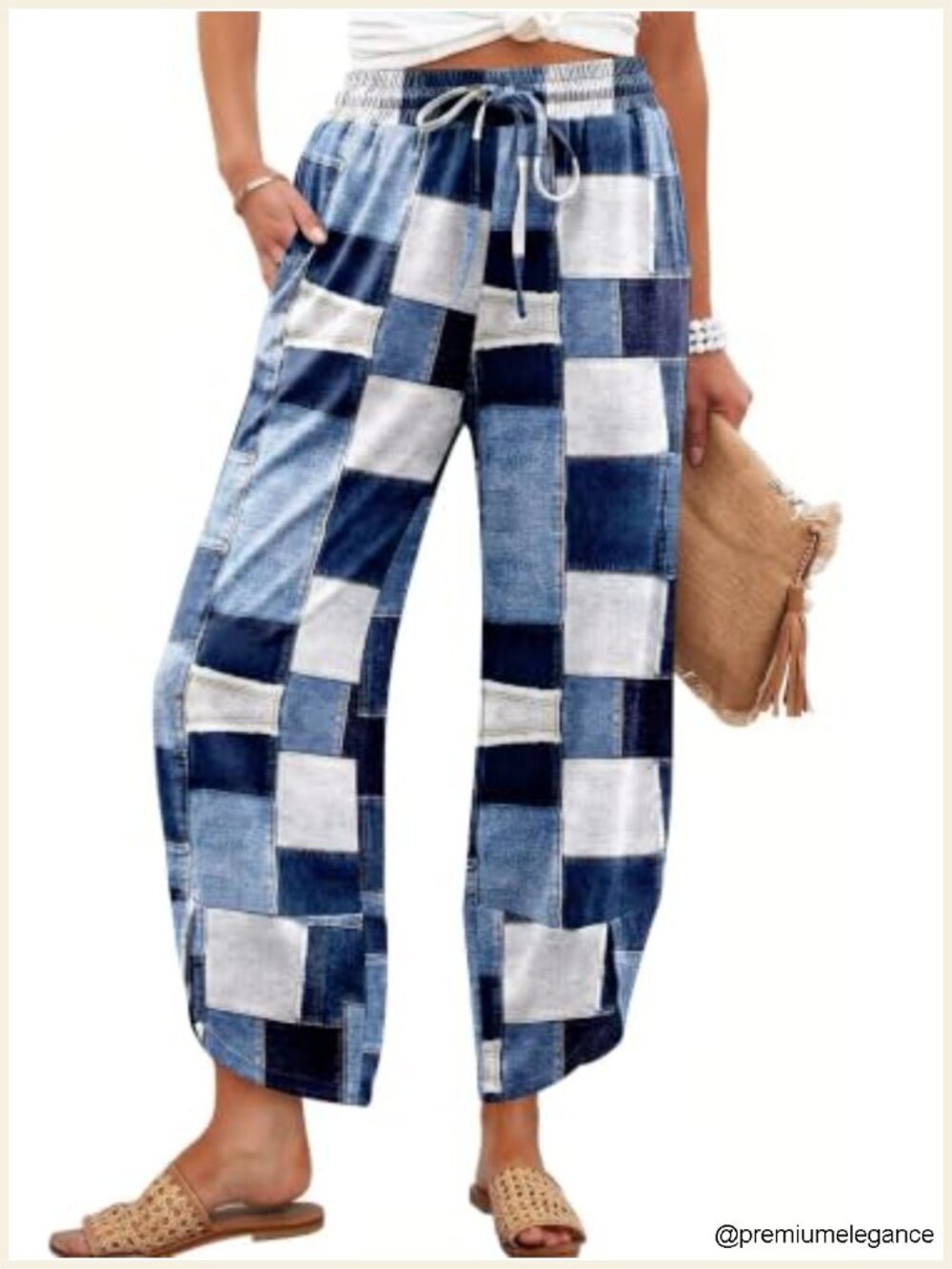 Wide Leg Capri Palazzo Pants with Pockets High Waisted Summer Lounge